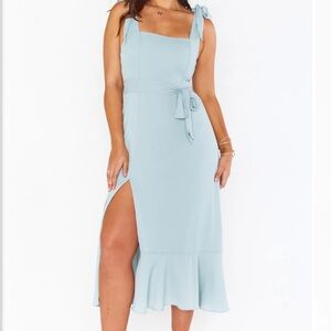 NWT - Show Me Your Mumu Claire Midi Dress in Silver Sage Crisp